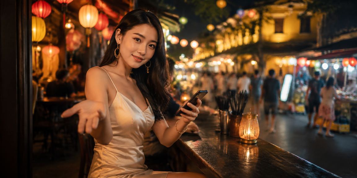 Người chơi trải nghiệm casino mobile mt3 tại chợ đêm Hội An rực rỡ đèn màu