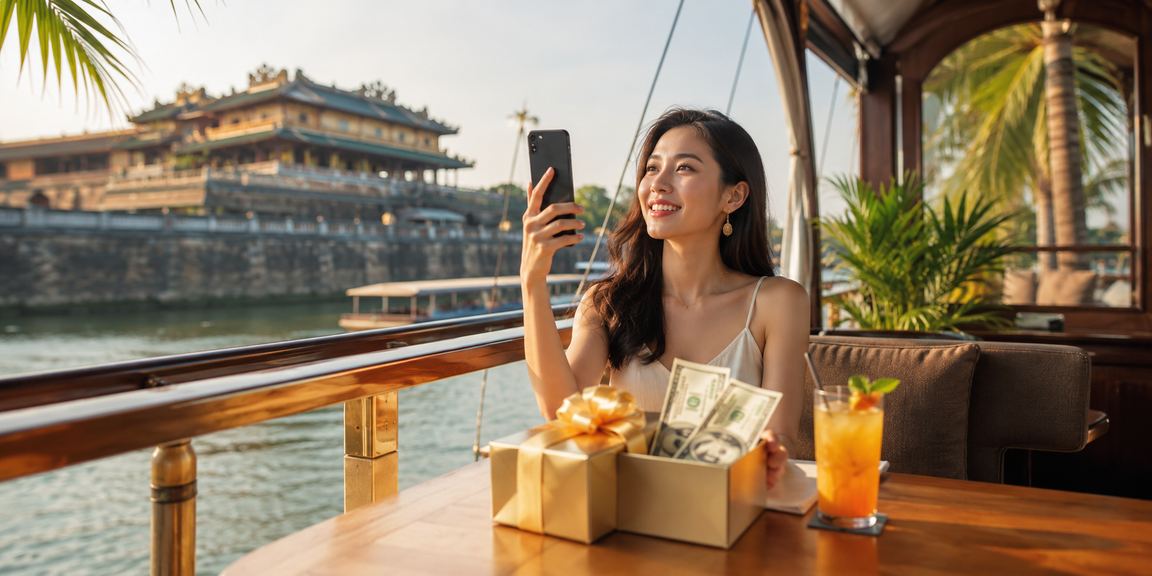 Người dùng tại Huế xem thể thao trên mobile bên ly cà phê buổi sáng
